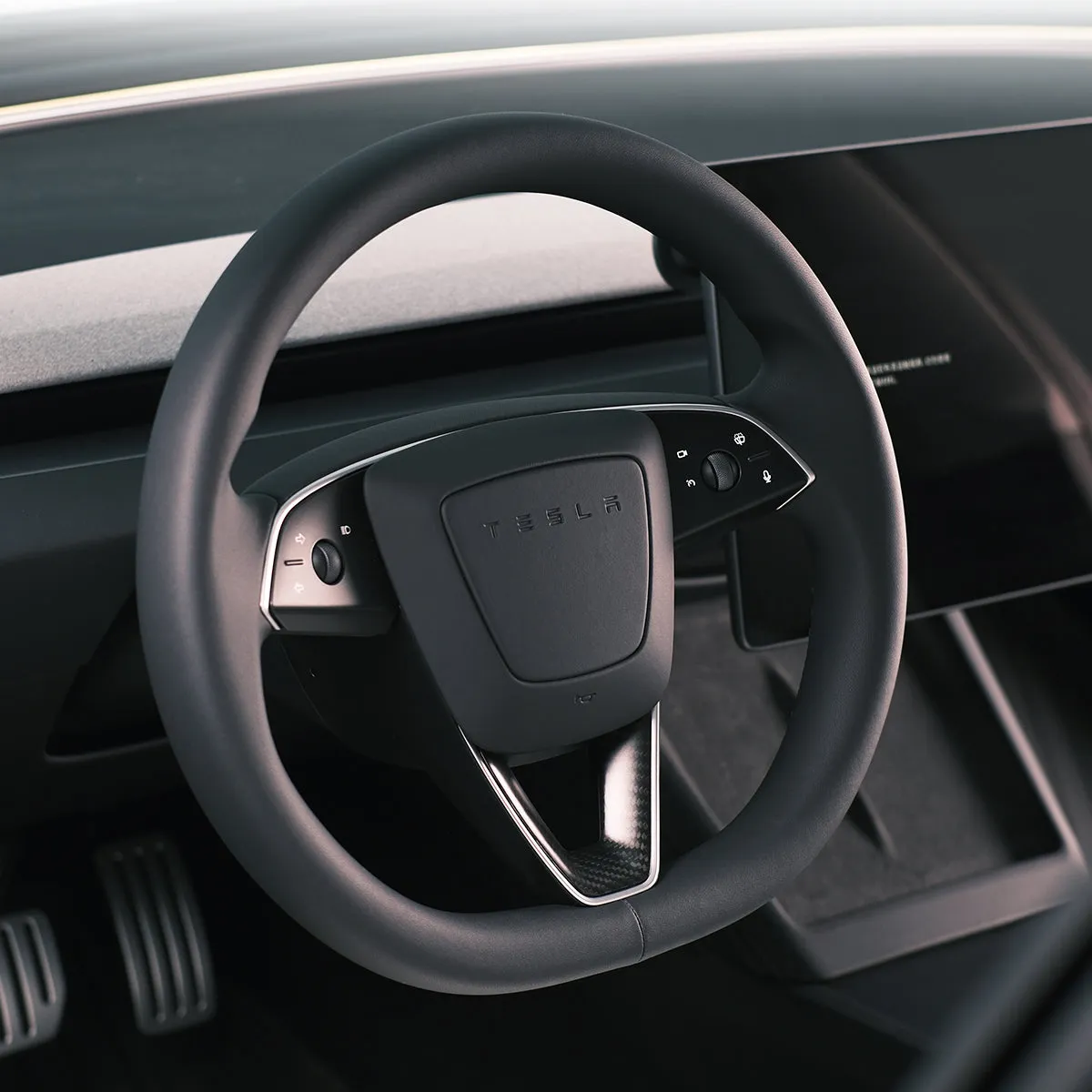 Real Carbon Fiber Steering Wheel Cover for Model 3 Highland