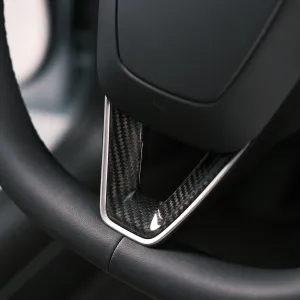 Real Carbon Fiber Steering Wheel Cover for Model 3 Highland