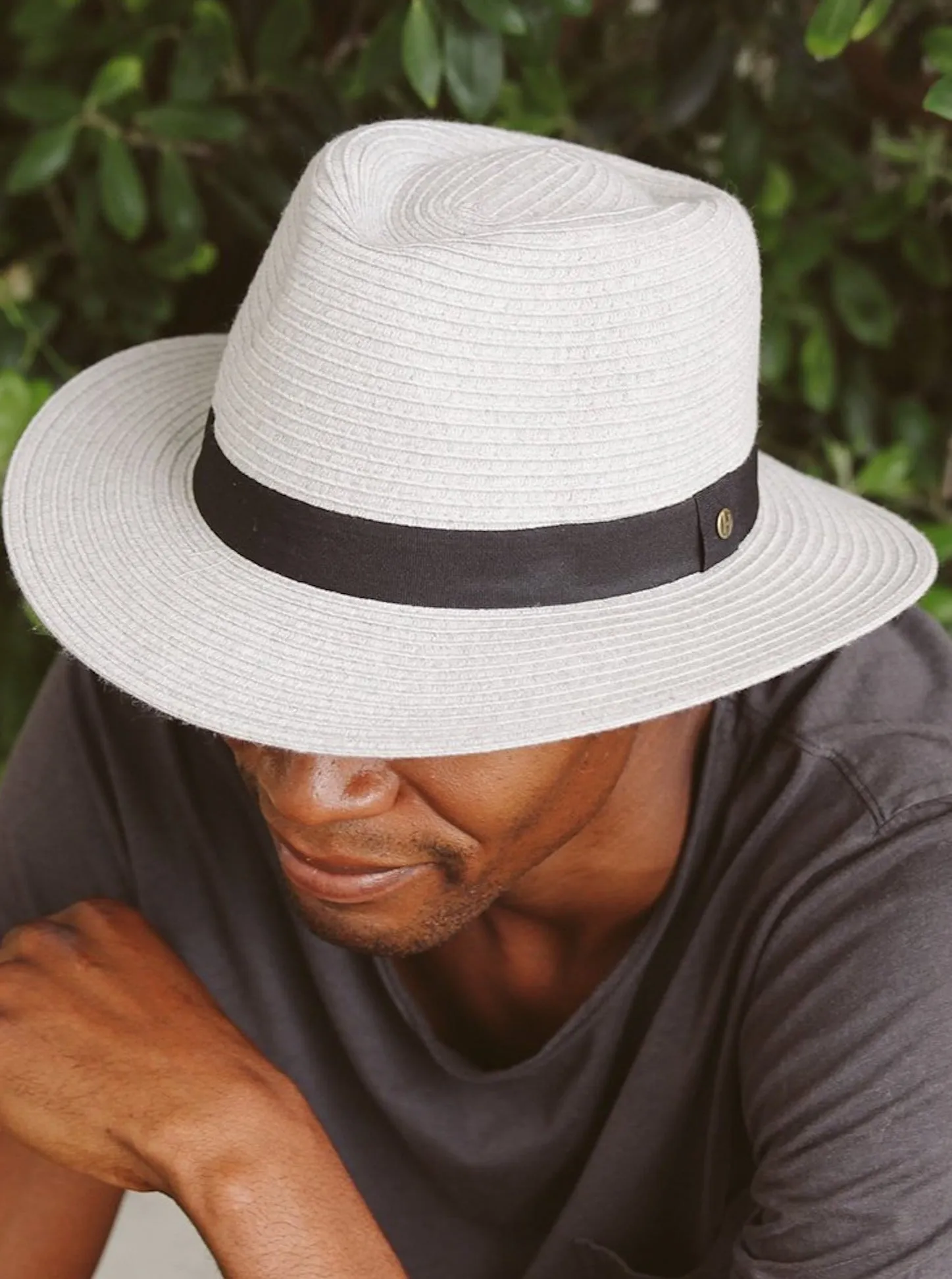 Rigon Pana-Mate Unisex Fedora - Ivory With Black Band