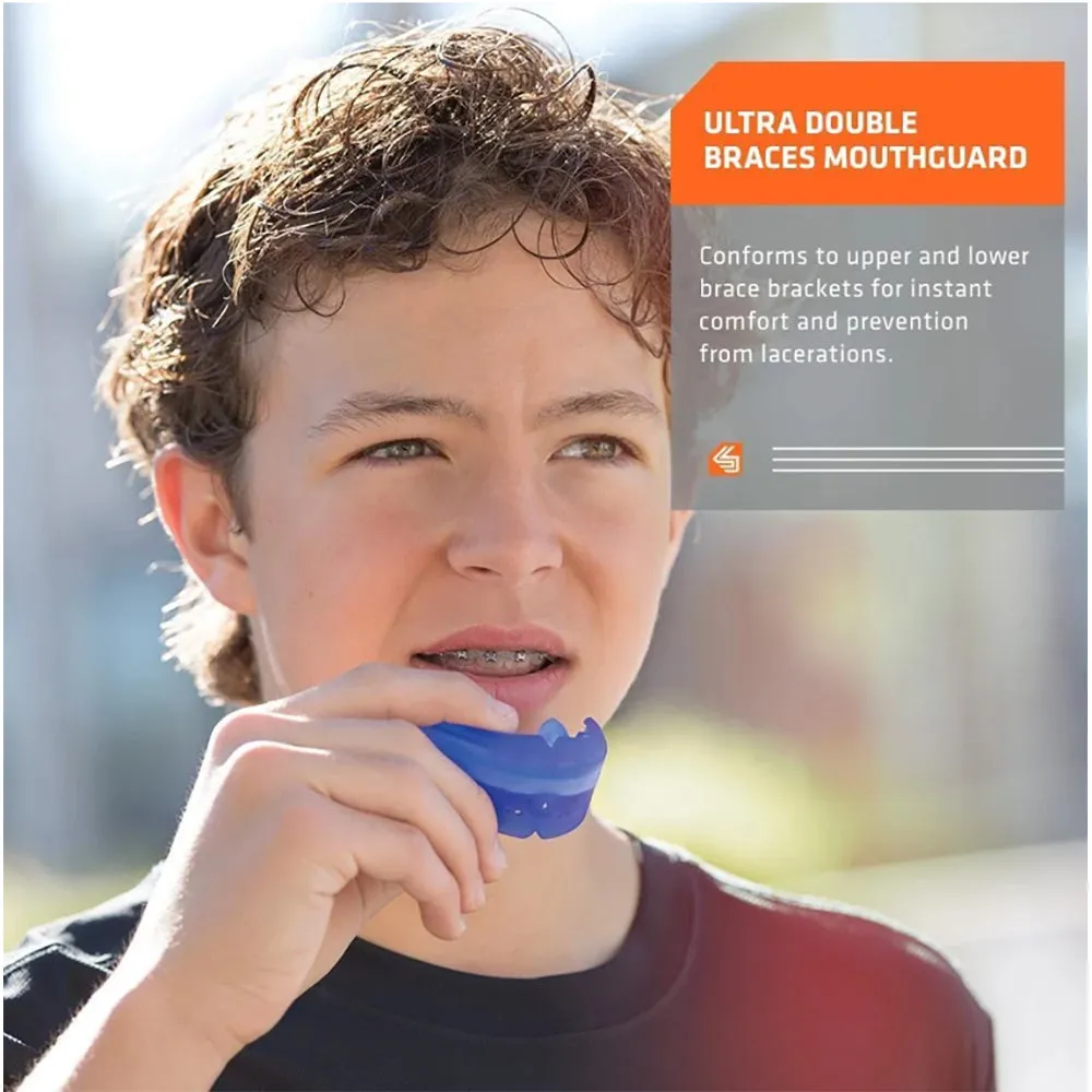 Shock Doctor Ultra Double Braces Mouth Guard with Strap