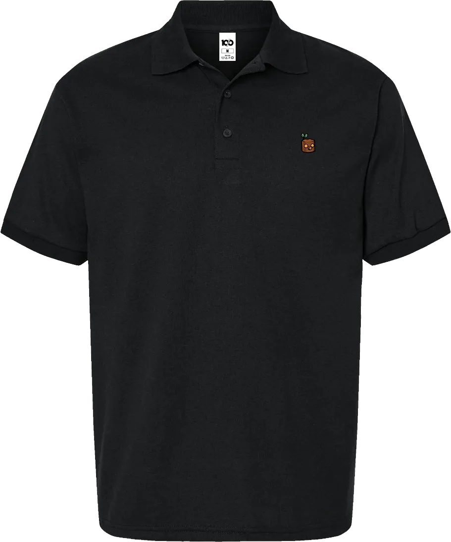 TEKKEN - 'Mokujin' Small Logo Embroidered Polo Shirt - Black