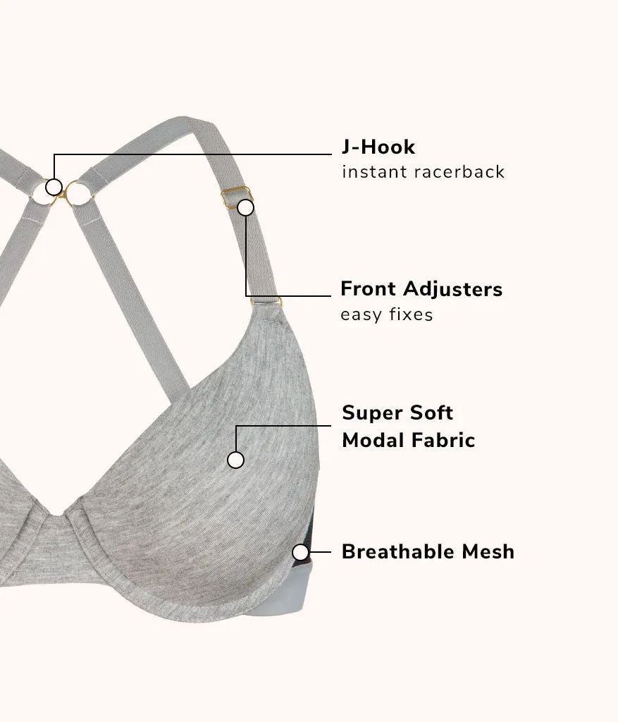 The All-Day T-Shirt Bra Bundle: Jet Black/Heather Gray