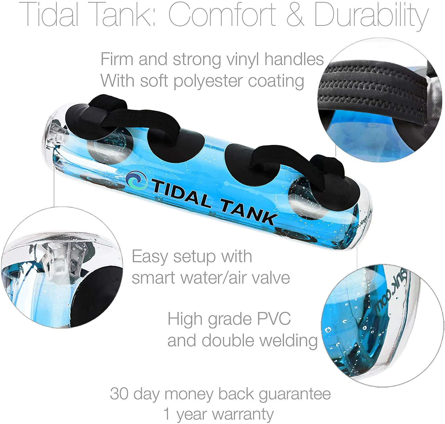 Tidal Tank - Original Aqua Bag Instead of sandbag - Training Power Bag with Water Weight - Ultimate core and Balance Workout - Portable Stability Fitness Equipment