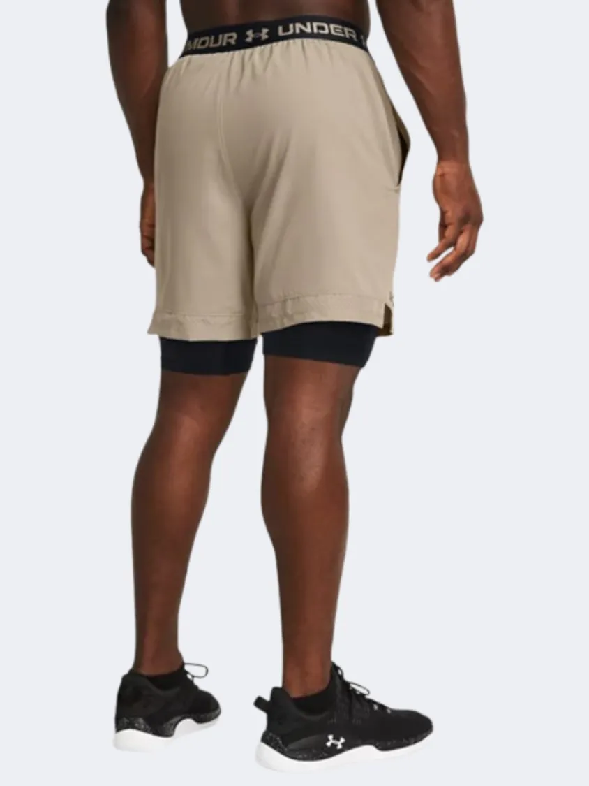 Under Armour Vanish 2 In 1 Men Training Short Taupe/White