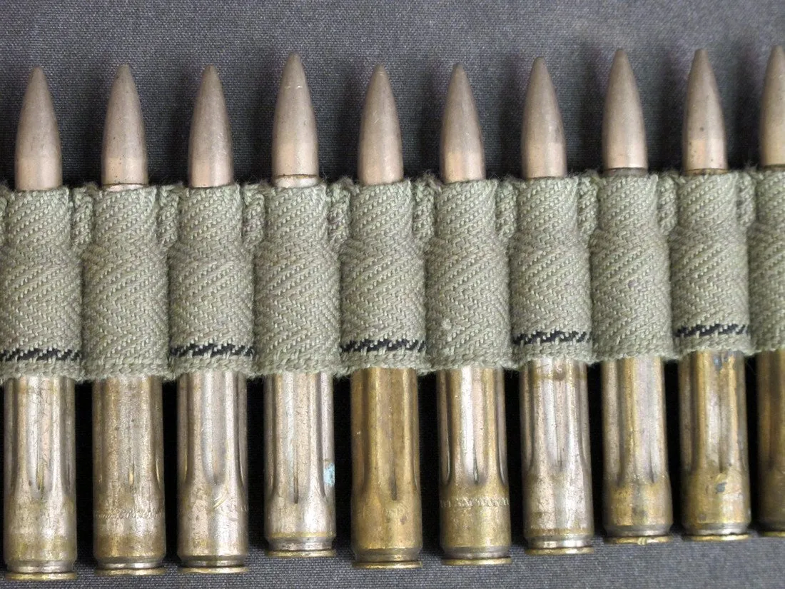 U.S. MG 100 Dummy Rounds in .30 cal Web Belt