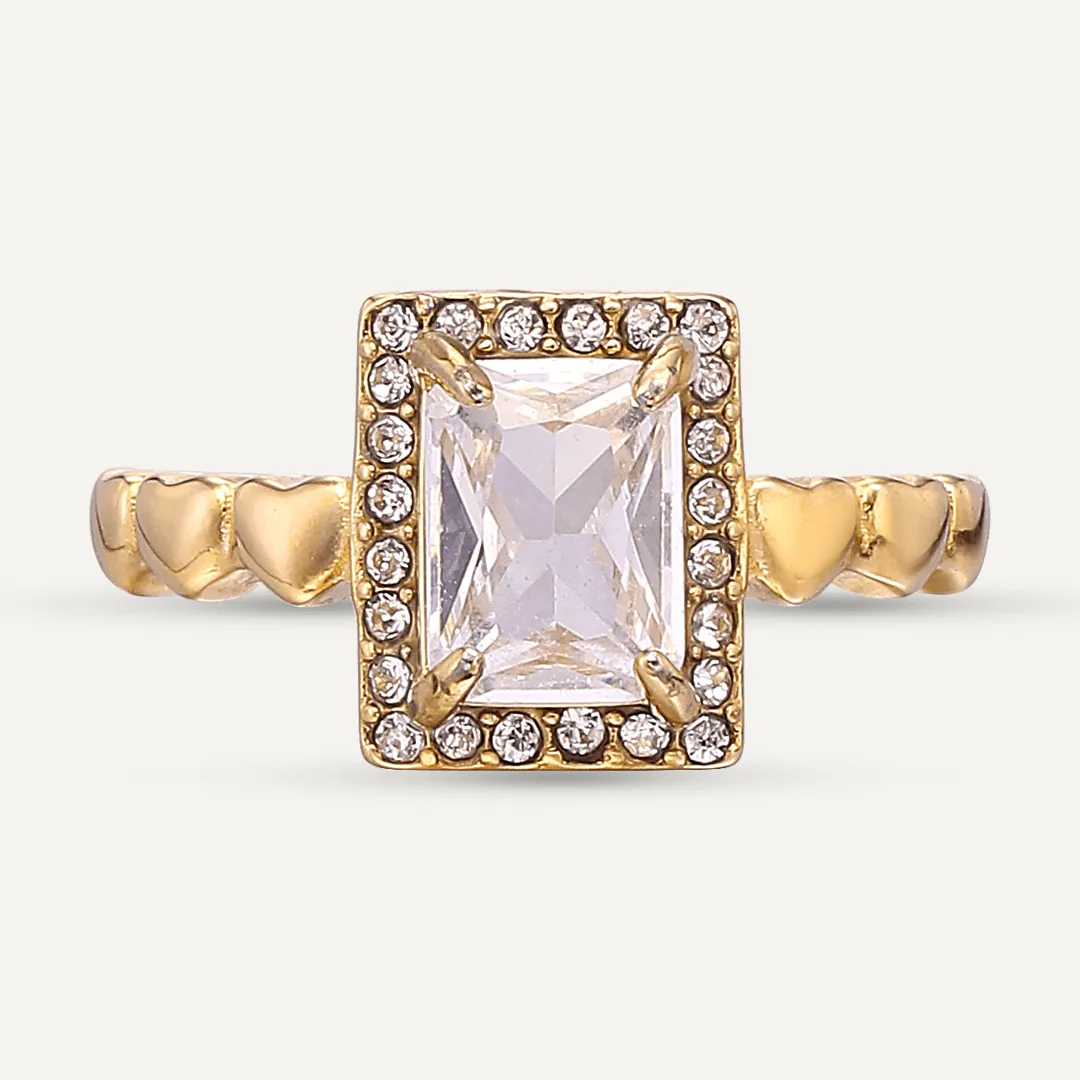 Vibes | Regal Square Adjustable Ring | 18K Gold-Plated