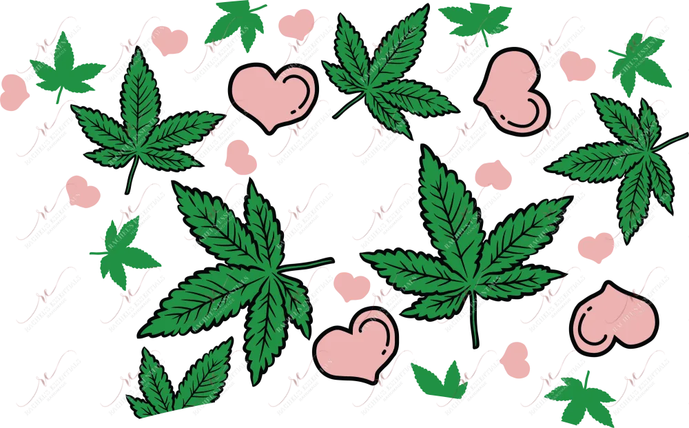 Weed and hearts - cold cup wrap