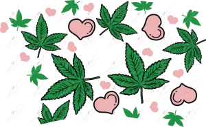 Weed and hearts - cold cup wrap