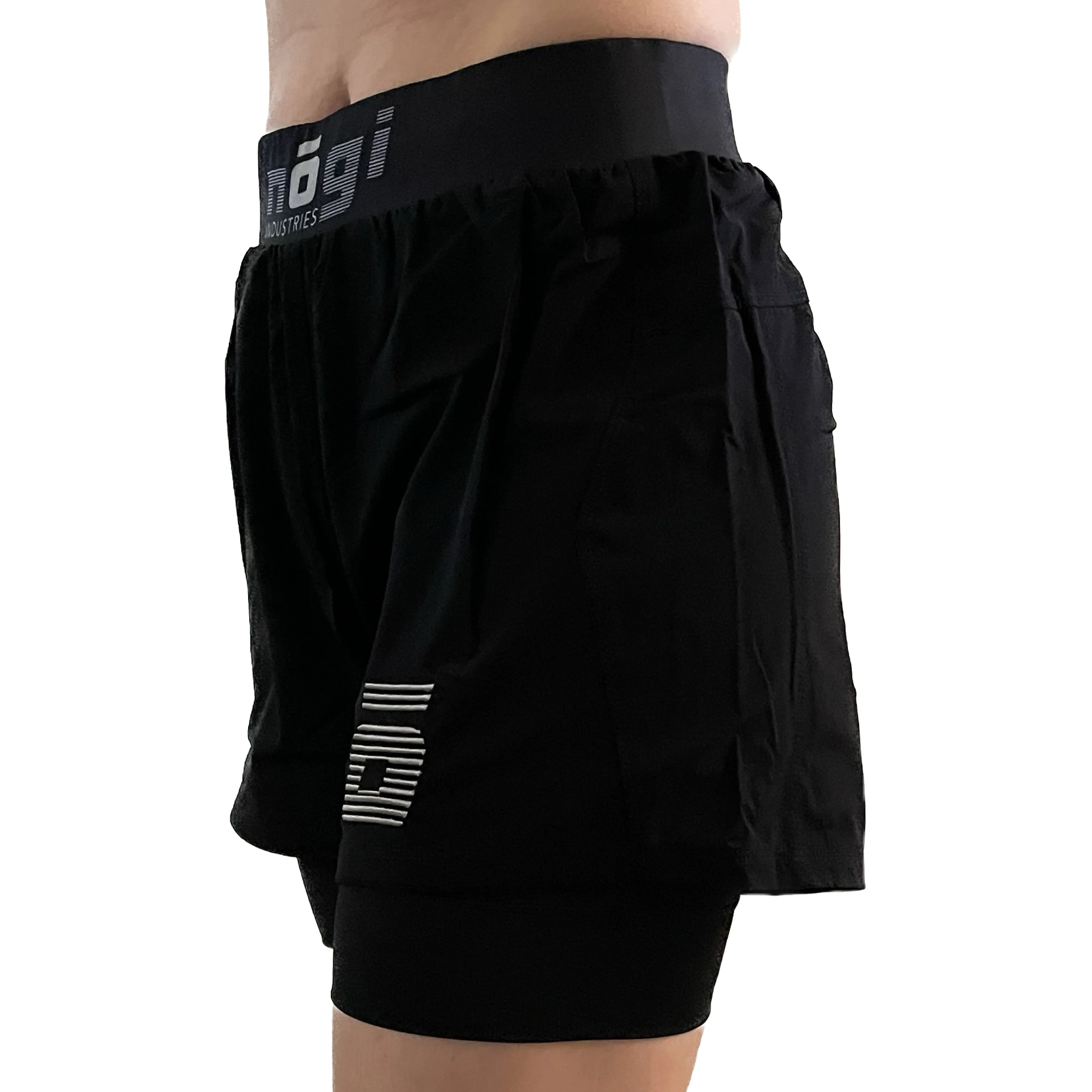 WOMENS Ghost 5" Inseam Premium Lined Grappling Shorts - Obsidian Black